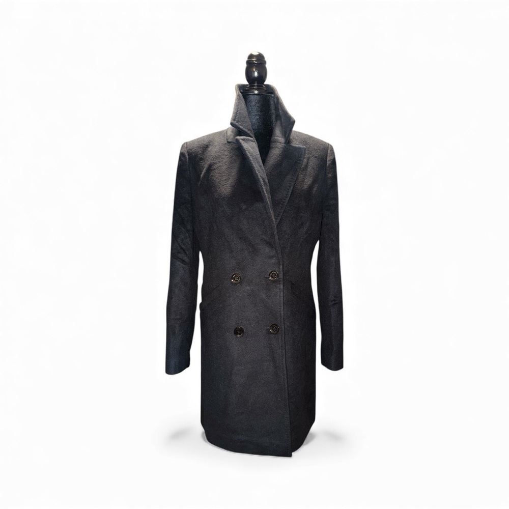 🔥NWOT Donna Karan Peacoat Trench Coat Double Breast Collared Jacket Womens Sz S
